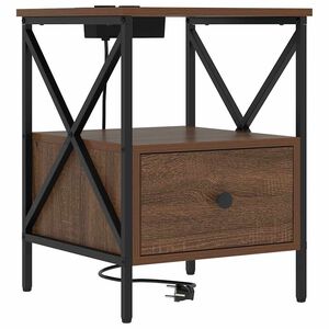 vidaXL Nattbordskap Brun Eik 41,5 x 40,5 x 55 cm Konstruert tre