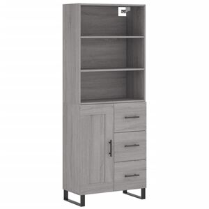 vidaXL Highboard gr&aring; sonoma 69,5x34x180 cm konstruert tre
