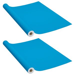 vidaXL Selvklebende møbelfolier 2 stk 500x90 cm PVC asurblå