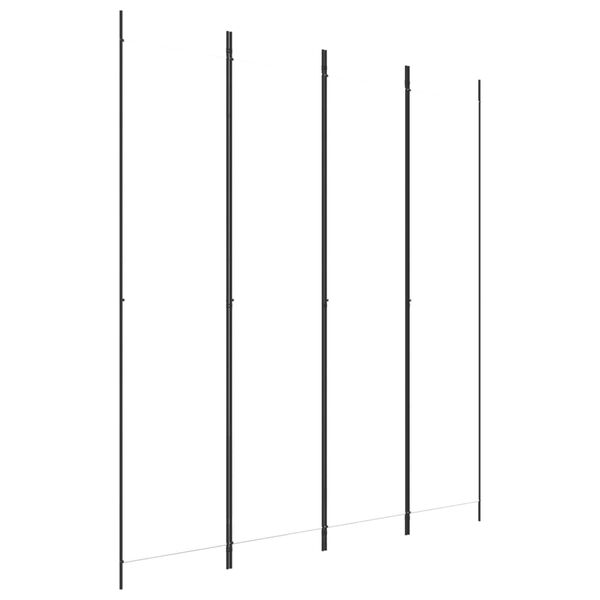 vidaXL Romdeler 4 paneler hvit 200x220 cm stoff