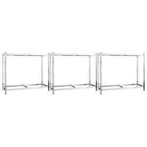 vidaXL Dekkstativer 2 lag 3 stk s&oslash;lv 110x40x110 cm st&aring;l