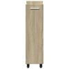 vidaXL Sidebord med hjul sonoma eik 60x22x79 cm konstruert tre