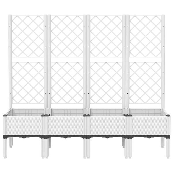 vidaXL Plantekasse med espalier hvit 160x40x142 cm PP