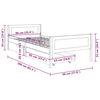 vidaXL Sengeramme med 2 skuffer m&oslash;rkegr&aring; heltre furu 90x200 cm