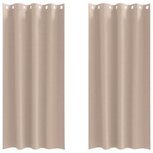 vidaXL M&oslash;rkleggende Gardiner med Ringer 2 stk. Gr&aring;brun 245 x 140 cm