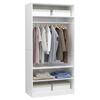 vidaXL Garderobe h&oslash;yglans hvit 100x50x200 cm konstruert tre