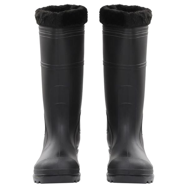 vidaXL Regnst&oslash;vler med avtakbare sokker svart str 46 PVC