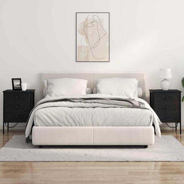 vidaXL Nattbordskap 2 pcs Svart Eik 42 x 41 x 61 cm Konstruert tre