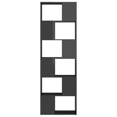 vidaXL Bokhylle/romdeler høyglans grå 60x24x186 cm
