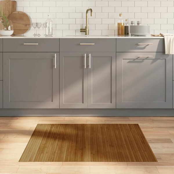 vidaXL Teppe rektangul&aelig;r brun 80x100 cm bambus