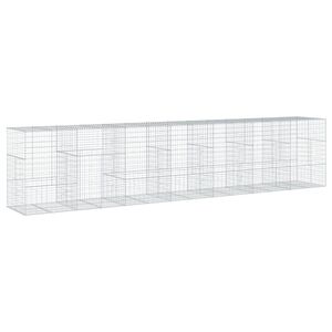 vidaXL Gabionkurv med deksel 700x100x150 cm galvanisert jern