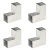 vidaXL Stolpesko 4 stk L-form galvanisert metall 81x81 mm