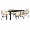 vidaXL Hage Spisegruppe 5 stk. Brun polyrotting