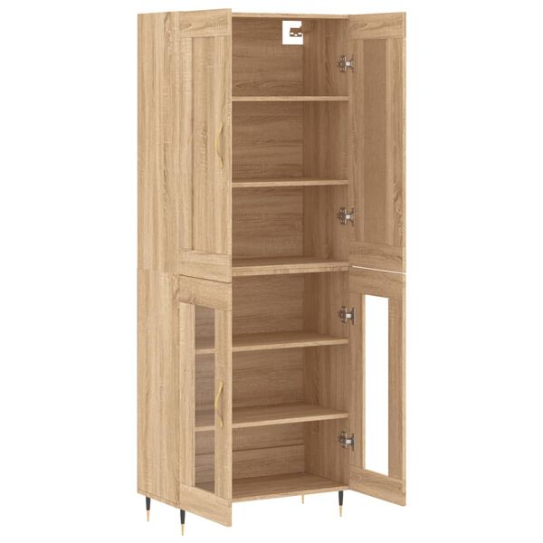 vidaXL Highboard sonoma eik 69,5x34x180 cm konstruert tre