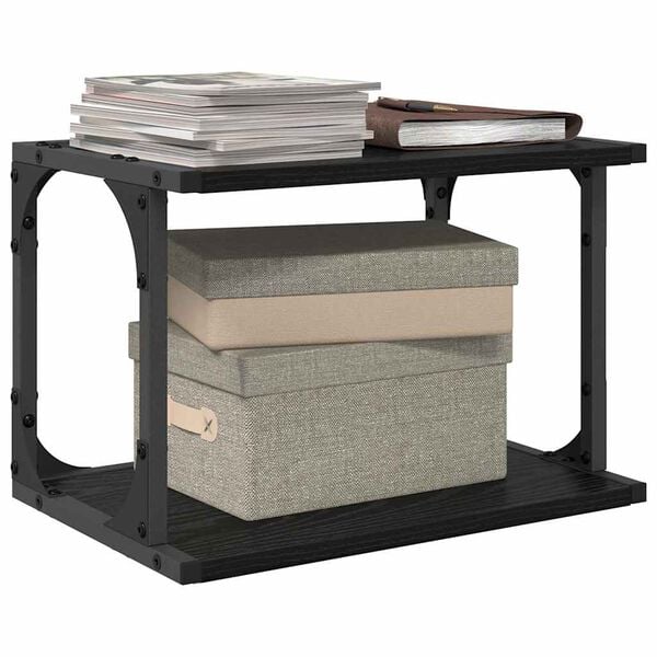 vidaXL Skiverstativ Svart Eik 41 x 28 x 33.5 cm Konstruert tre