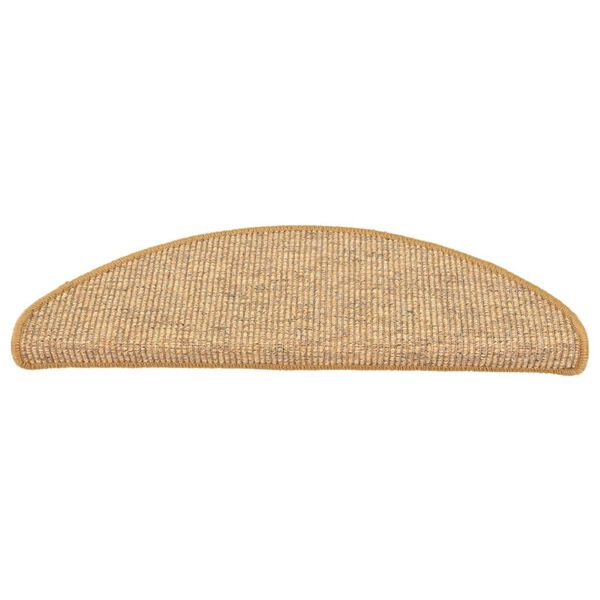 vidaXL Trappematter 15 stk 65x21x4 cm sisal halvrund store