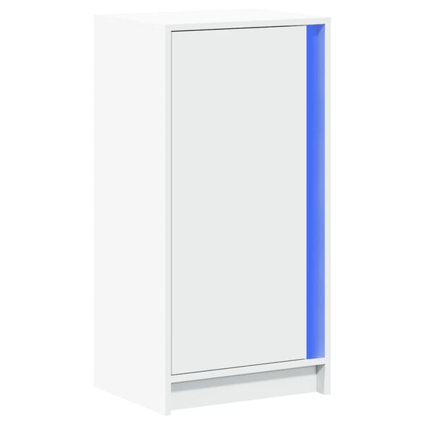 vidaXL Skjenk med LED hvit 42,5x34x85 cm konstruert tre
