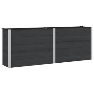 vidaXL H&oslash;ybed Svart 250 x 50 x 91 cm WPC og Aluminium