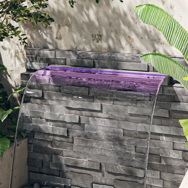 vidaXL Vannfall med RGB LED rustfritt st&aring;l 108 cm