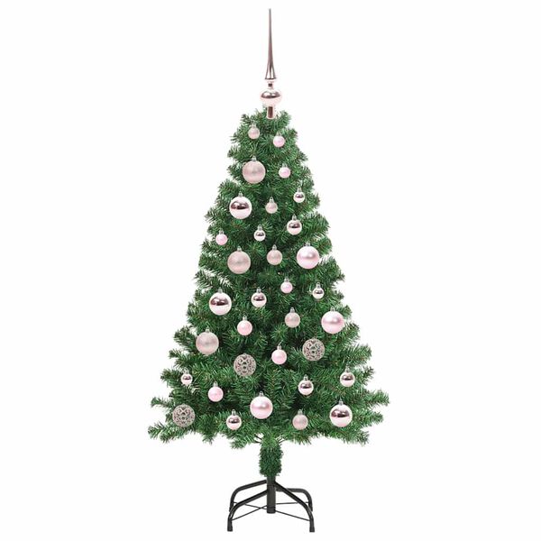 vidaXL Kunstig juletre med 150 LED gr&oslash;nn 120 cm PVC og St&aring;l og Plast