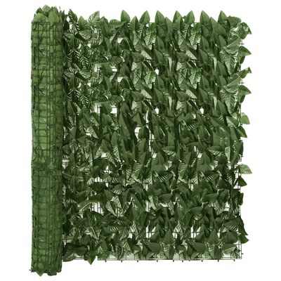 vidaXL Balkongskjerm med mørkegrønne blader 400x100 cm