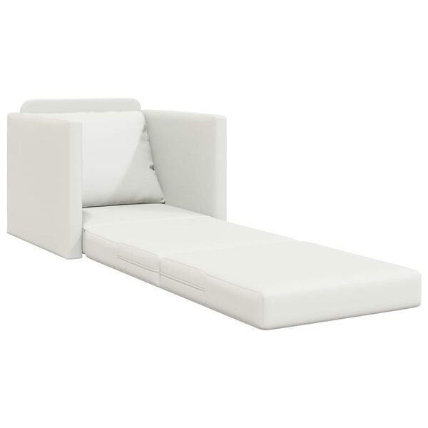 vidaXL Sammenleggbar Sofa seng Hvit 74 x 77 x 81 cm PVC
