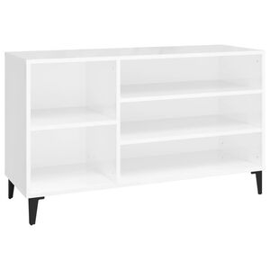 vidaXL Skoskap h&oslash;yglans hvit 102x36x60 cm konstruert tre