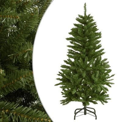 vidaXL Kunstig hengslet juletre med stativ grønn 120 cm