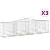 vidaXL Gabionkurver buede 3 stk 400x50x100/120 cm galvanisert jern