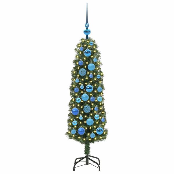 vidaXL Kunstig juletre med 150 LED gr&oslash;nn 120 cm PVC og st&aring;l og plast