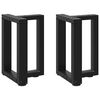 vidaXL Salongbordben T-formet 2 stk svart 38x25x(42-43) cm st&aring;l