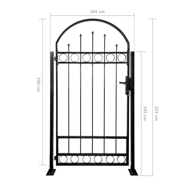 vidaXL Inngangsport med buet topp og 2 stolper 100x200 cm