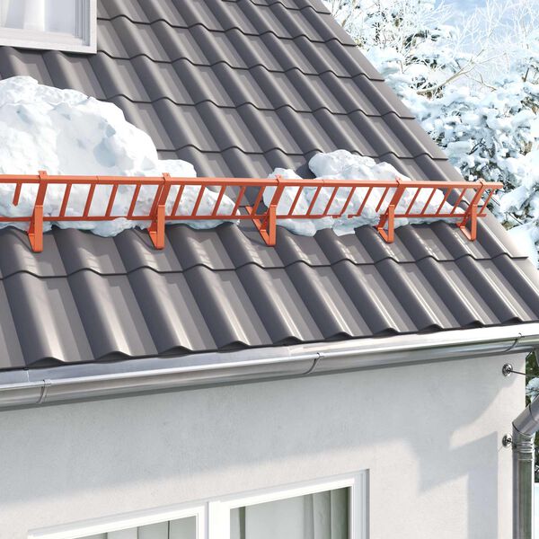 vidaXL Sn&oslash;beskyttelsesst&oslash;tte 12 pcs R&oslash;d 29,5 x 3 x 34,5 cm St&aring;l