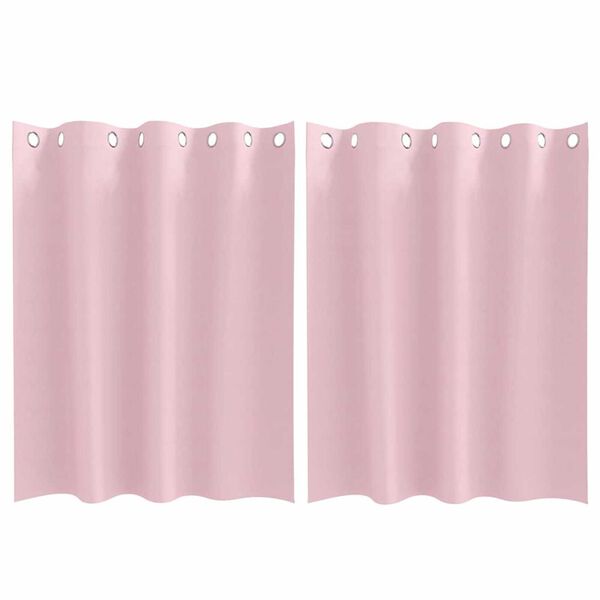 vidaXL Mørkleggende Gardiner med Ringer 2 pcs Babyrosa 140 x 140 cm