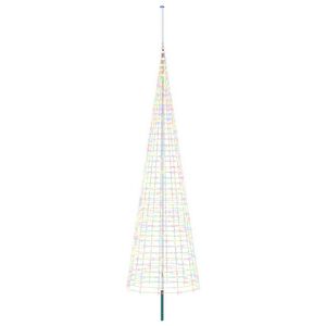 vidaXL Juletrebelysning med spyd og flaggstang 500 cm 1534 LED-lys