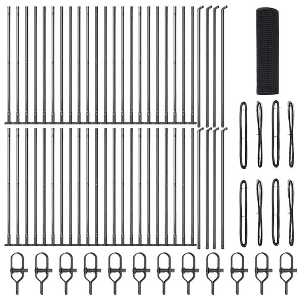 vidaXL Gjerdep&aring;le Gr&aring; 100 x 0,5 m (19 x 19 mm nett) St&aring;l og PVC