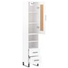 vidaXL Highboard h&oslash;yglans hvit 34,5x34x180 cm konstruert tre
