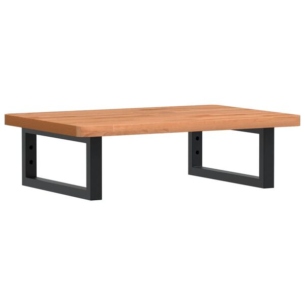 vidaXL Servanthylle veggmontert stål og heltre bøketre