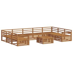 vidaXL Utend&oslash;rs sofa-sett 10 stk. Naturlig Solid akasietre