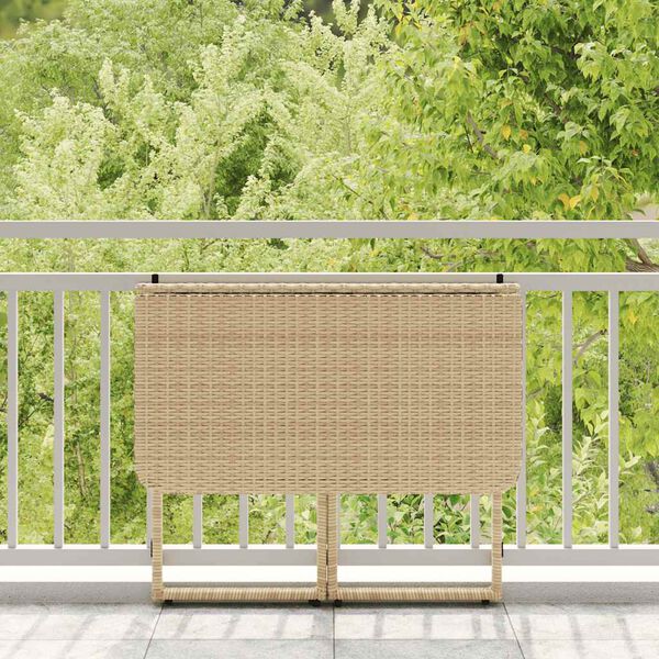 vidaXL Sammenleggbart hagebord beige 90x51x75 cm polyrotting