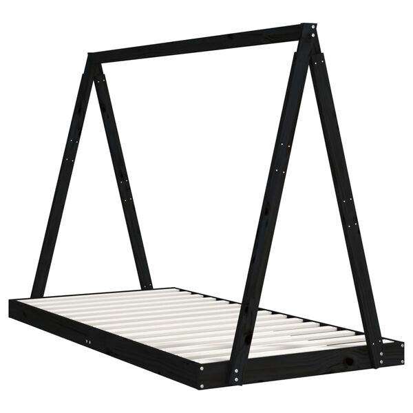 vidaXL Barnesengeramme svart 90x190 cm heltre furu