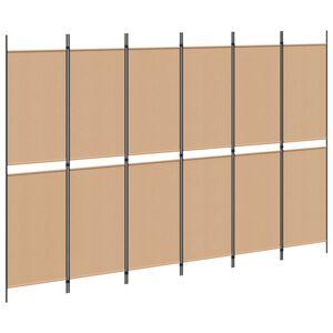 vidaXL 6-Panels Romdeler Beige 300 x 200 cm Stoff