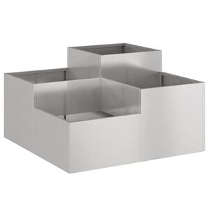 vidaXL Hageblomsterpotte s&oslash;lv 80 x 80 x 48 cm Rustfritt st&aring;l