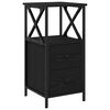 vidaXL Nattbordskap Svart Eik 34 x 35,5 x 70 cm Konstruert tre