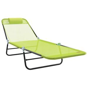 vidaXL Sammenleggbar solstol gr&oslash;nn 182 x 55 x 85,5 cm Textilene