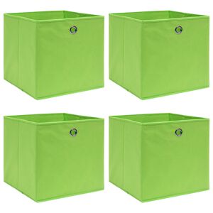 vidaXL Oppbevaringsbokser 4 stk gr&oslash;nn 32x32x32 cm stoff