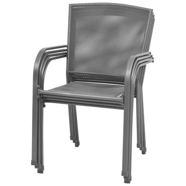 vidaXL Utendørs spisestue 5 deler stål antrasitt