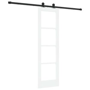 vidaXL Skyved&oslash;r ORKDAL Hvit 61 x 198,5 cm Massivt furutre og glass
