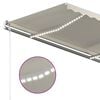 vidaXL Automatisk markise med LED og vindsensor 300x250 cm kremhvit