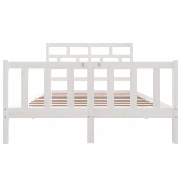 vidaXL Sengeramme hvit heltre furu 140x200 cm